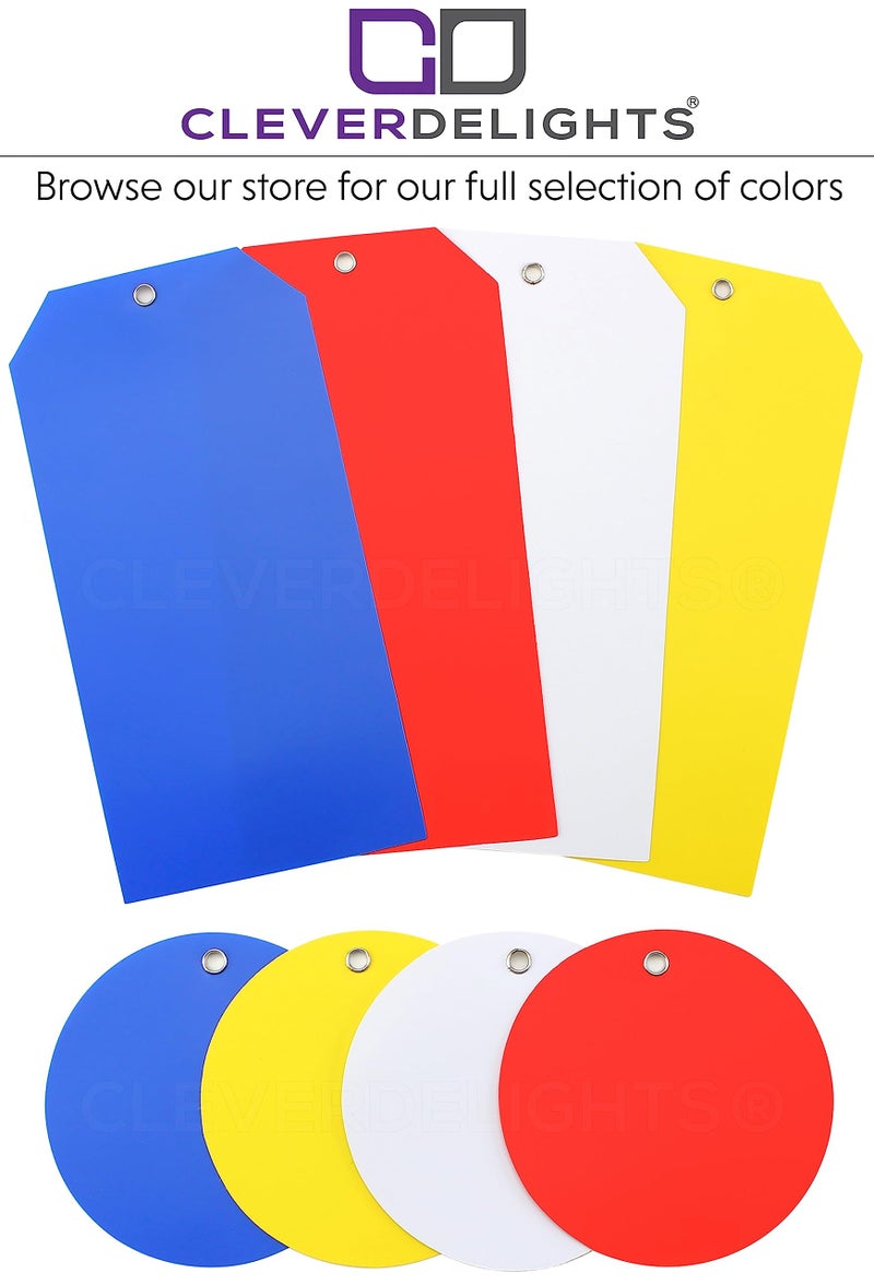 CleverDelights 2" Round Plastic Tags - 100 Pack - Waterproof Heavy Duty Tear-Resistant - 2 Inch Indoor Outdoor Durable Inventory ID Circle Tag (Red) - Image 3